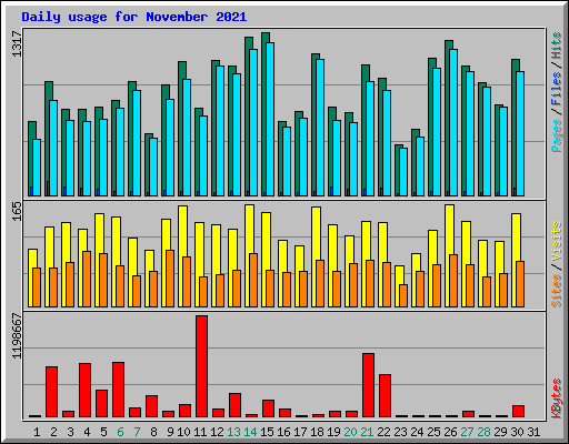 Daily usage for November 2021