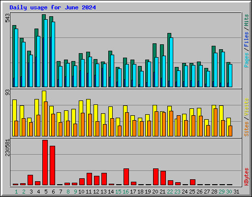 Daily usage for June 2024