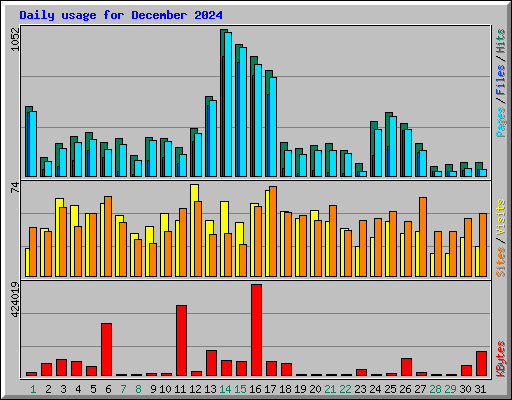 Daily usage for December 2024