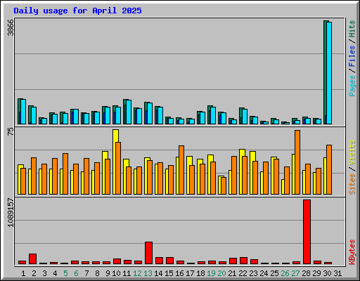 Daily usage for April 2025
