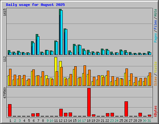 Daily usage for August 2025