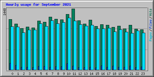Hourly usage for September 2021