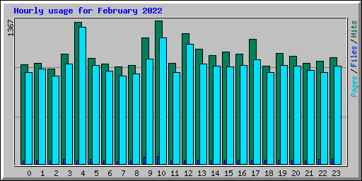 Hourly usage for February 2022