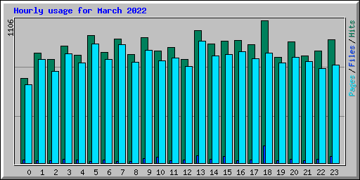 Hourly usage for March 2022