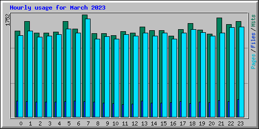 Hourly usage for March 2023