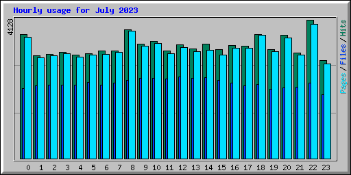 Hourly usage for July 2023