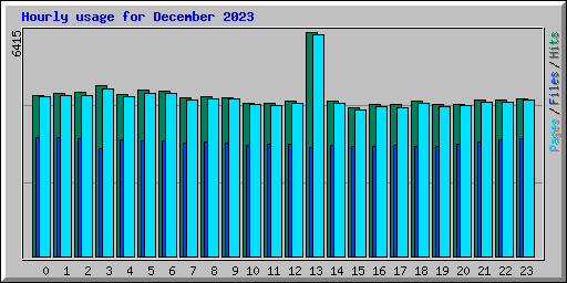 Hourly usage for December 2023