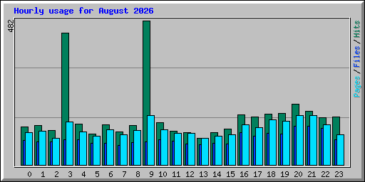 Hourly usage for August 2026
